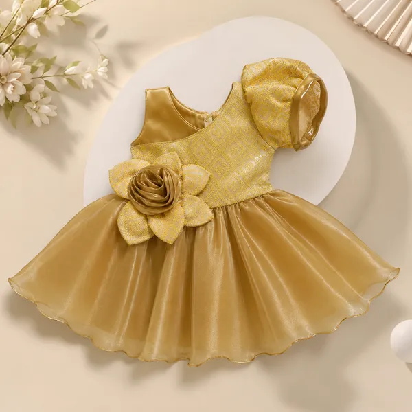 Girls_One_Shoulder_Floral_Party_Wear_Dress_|_Designer_Organza_Satin_Frock_for_Kids