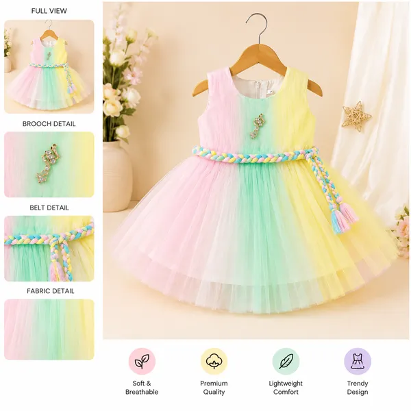 Girls_Pastel_Rainbow_Party_Wear_Dress_|_Sleeveless_Fit_&_Flare_Net_Princess_Gown_|_Multicolor_Birthday_Dress_for_Girls