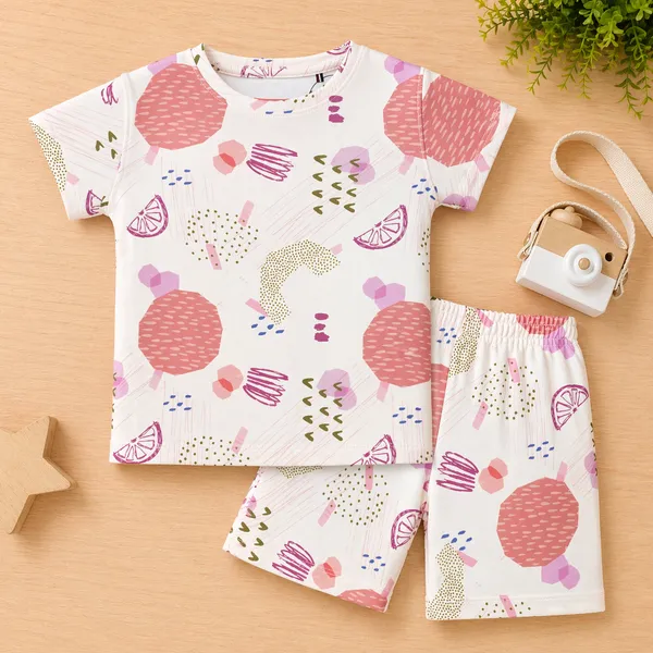 AURA_MODA_CUTE_PRINTED_GIRLS_T-SHIRT_&_SHORTS_SET_SUMMER_COMFORT_COLLECTION