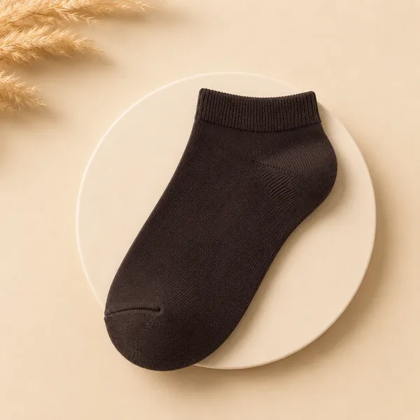 Kids_Brown_Cotton_Ankle_Length_Socks_(1_Pair)_|_Soft_&_Stretchable_Daily_Wear