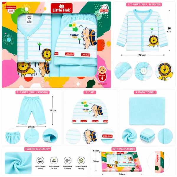 Little_Hub_4_Piece_Newborn_Baby_Gift_Set_100%_Cotton_Full_Sleeve_Clothing_Set_with_Cap_&_Baby_Towel_(0-6_Months)