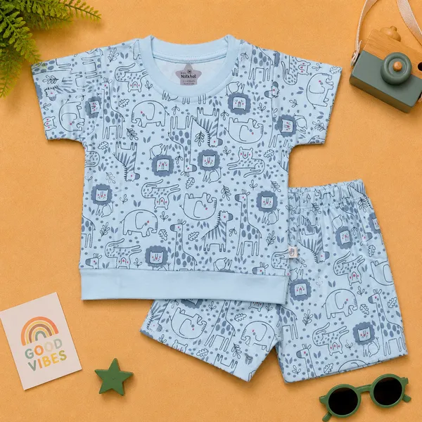 Natkhat_Baby_Boys_&_Girls_Cotton_Co-ord_Set_Animal_Print_T-Shirt_&_Shorts