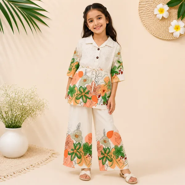 Girls_Floral_Printed_Shirt_&_Pant_Co-Ord_Set