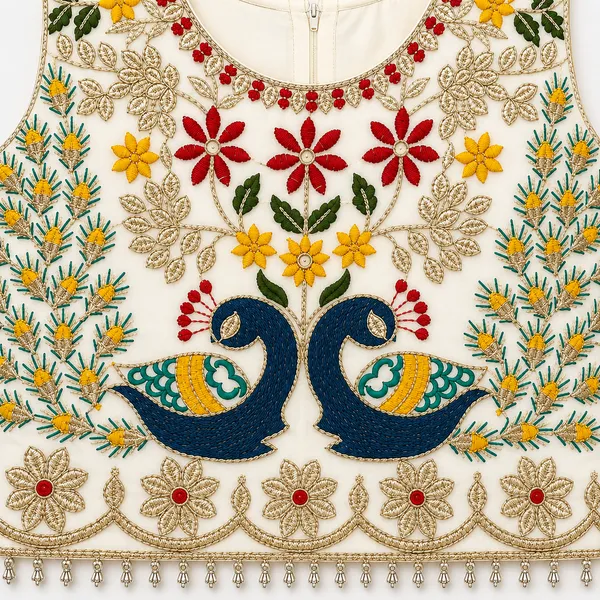 Girls_White_Peacock_Embroidered_Lehenga_Choli_with_Net_Dupatta_|_Premium_3-Piece_Ethnic_Festive_Wear_Set