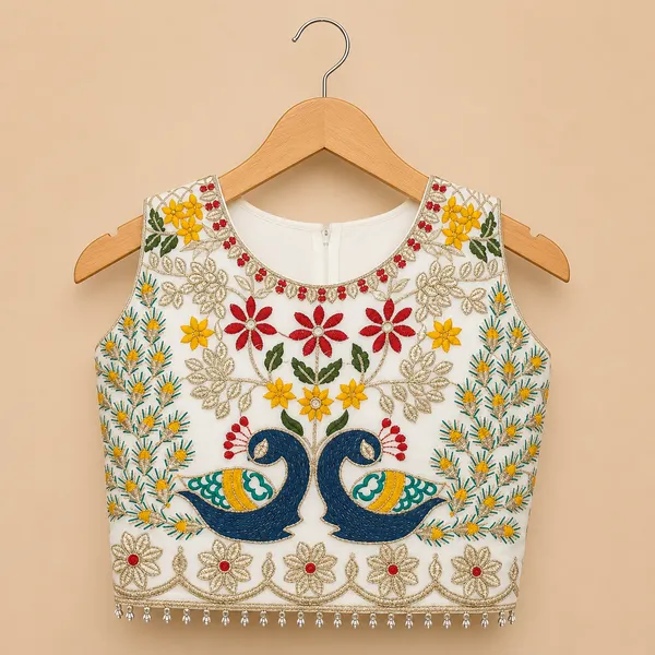Girls_White_Peacock_Embroidered_Lehenga_Choli_with_Net_Dupatta_|_Premium_3-Piece_Ethnic_Festive_Wear_Set