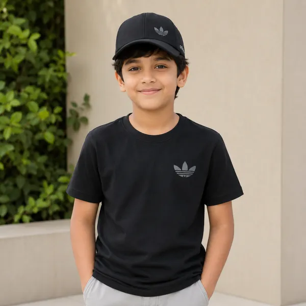 Kids_Cotton_Baseball_Cap_withAdidas_Front_Logo_|_Adjustable_Curved_Brim_Cap_|_Black