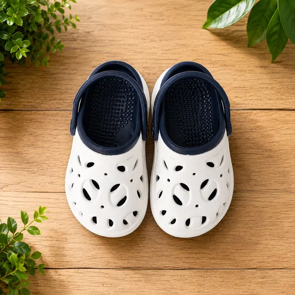 Kids_Lightweight_EVA_Garden_Clogs_|_Breathable_Anti-Slip_Slip-On_Sandals_with_Adjustable_Back_Strap_|_Soft_Cushioned_Casual_Clogs_for_Boys_&_Girls_|_White_&_Navy_Blue