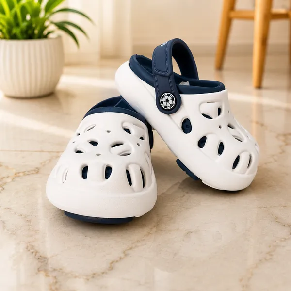 Kids_Lightweight_EVA_Garden_Clogs_|_Breathable_Anti-Slip_Slip-On_Sandals_with_Adjustable_Back_Strap_|_Soft_Cushioned_Casual_Clogs_for_Boys_&_Girls_|_White_&_Navy_Blue