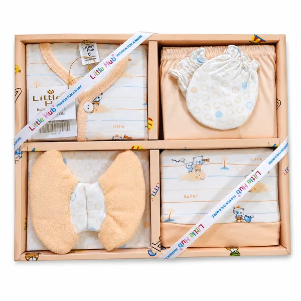 Little_Hub_4_Pcs_Newborn_Baby_Gift_Set_100%_Cotton_Clothing_&_Towel_Combo_for_0-6_Months