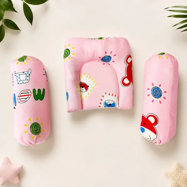 4-Piece_Newborn_Baby_Bedding_Set_|_Soft_Cotton_Baby_Mattress_with_Pillow_&_Bolsters