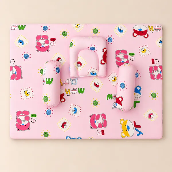 4-Piece_Newborn_Baby_Bedding_Set_|_Soft_Cotton_Baby_Mattress_with_Pillow_&_Bolsters