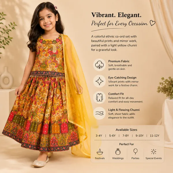 Girls_Traditional_Printed_Lehenga_Choli_Set_with_Dupatta_|_Sleeveless_Mirror_Work_Ethnic_Top_&_Flared_Skirt_|_Festive_Wear_for_Girls_|_Yellow