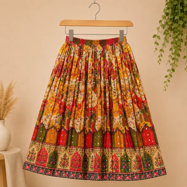 Girls_Traditional_Printed_Lehenga_Choli_Set_with_Dupatta_|_Sleeveless_Mirror_Work_Ethnic_Top_&_Flared_Skirt_|_Festive_Wear_for_Girls_|_Yellow
