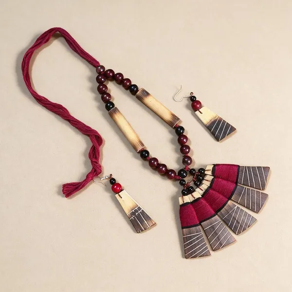 Maroon_&_Black_Bamboo_Premium_&_Elegant_Jewellery_Set_For_Women_&_Girls