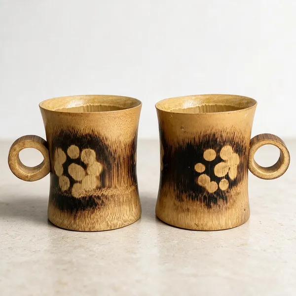 Handcrafted_Tea_Cups_Set,_Brown_with_Floral_Pattern,_Natural_Wood_Finish,_Thin_Edges,Coffee/Tea_Cups,_150_ML_Traditional_Bamboo_Cup_Design,_2_Pieces_(_8_cm_x_6.5_cm)