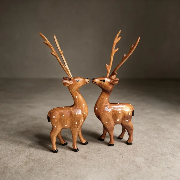 Set_of_2_Premium_Wooden_Made_Handcrafted_Wooden_Deer_Pair_Showpiece_Set_|Traditional_Home_Decor_Figurines_|_Premium_Wooden_Handicraft_for_Living_Room,_Office_&_Gift_|_Tabletop_Home_Decor_for_Living_Room_and_Gifting_(_28_cm_x_9_cm_x_4_cm)