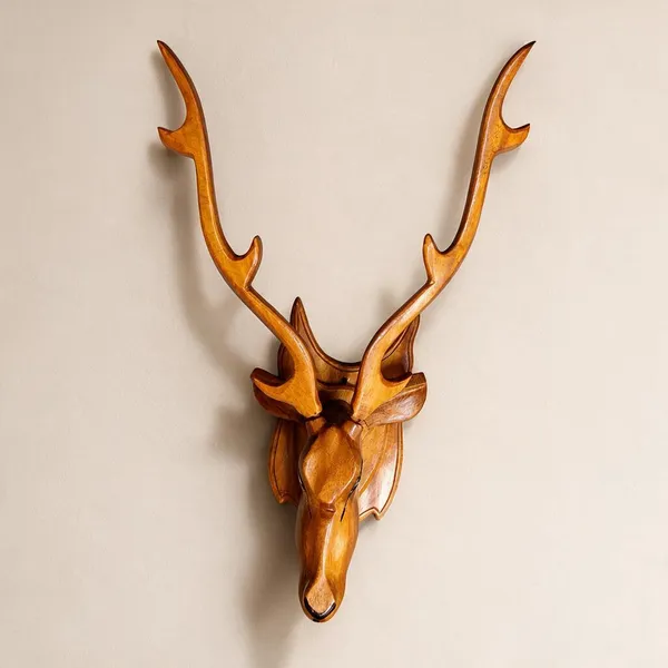 Wall_Hanging_Wooden_Deer_Head_for_Decor_Your_Home_&_Office_Also._Traditional_Decor_&_Gifting_Item_|_Natural_Brown_Finish-_1_PCS_(_22_cm_x_11.5_cm_x_12_cm_height)