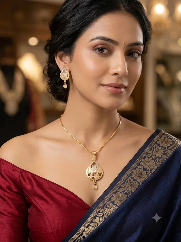 1_Gram_Gold-Plated_Ruby_Floral_Jaali_Work_Pendant_Set
