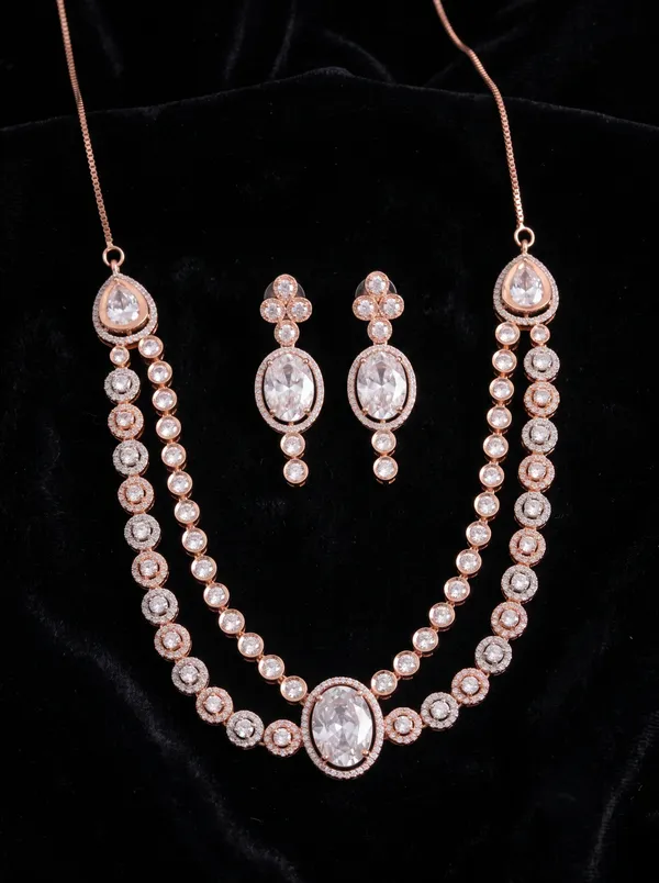 Rose_Gold_Moissanite_Radiance_Layered_Necklace_with_Earring_Set