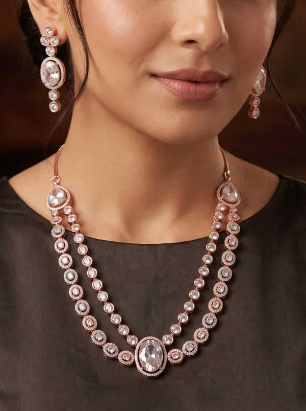 Rose_Gold_Moissanite_Radiance_Layered_Necklace_with_Earring_Set