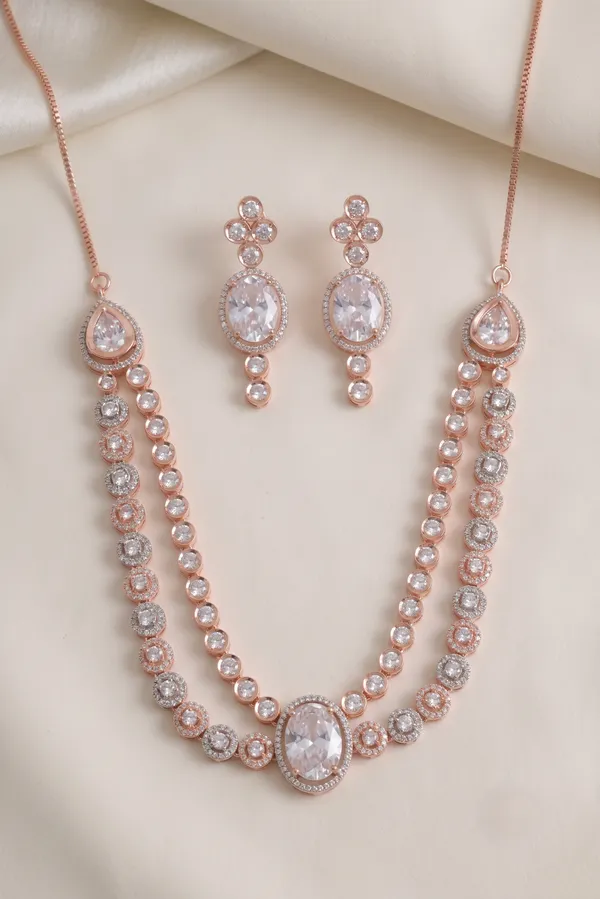 Rose_Gold_Moissanite_Radiance_Layered_Necklace_with_Earring_Set