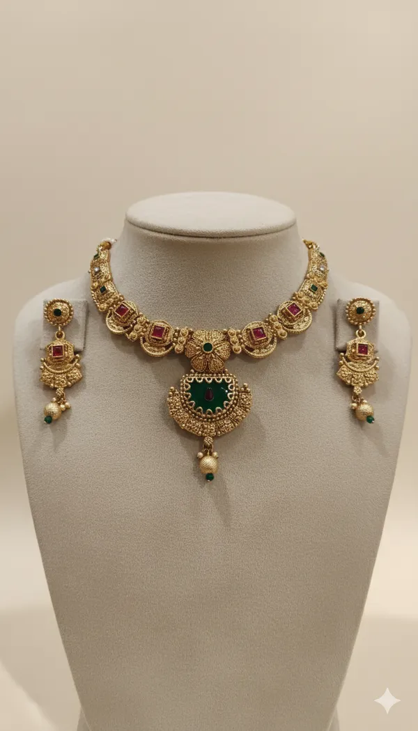 Antique_polished_pestel_design_necklace