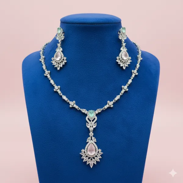 Mint_Pink_American_Diamond_Cubic_Zirconia_Necklace_with_Earrings_for_Women