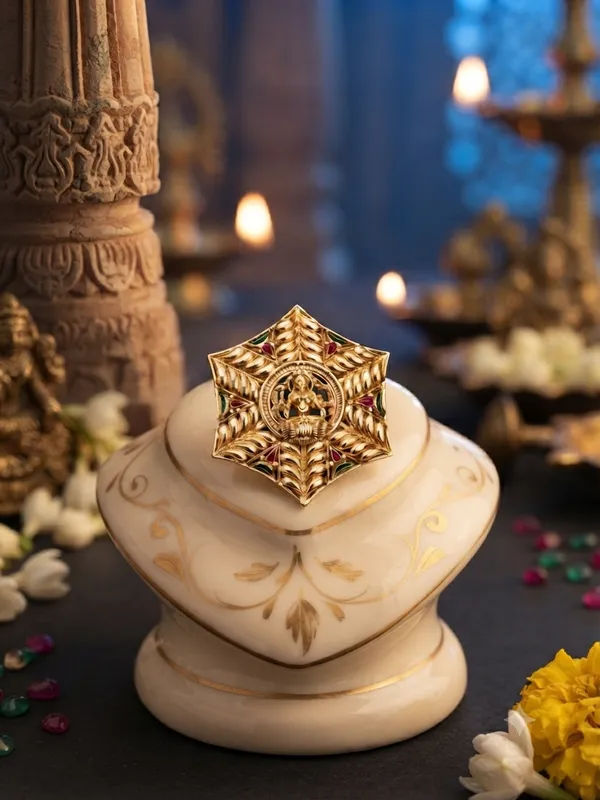 Divine_Temple_Laxmi_figure_Hexagon_Statement_Ring