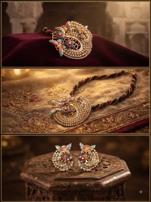 Enchanted_Butterfly_&_Polki_Fusion_Necklace_&_Earring_Set