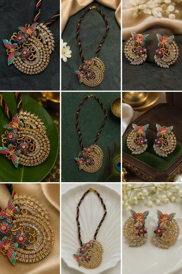 Enchanted_Butterfly_&_Polki_Fusion_Necklace_&_Earring_Set