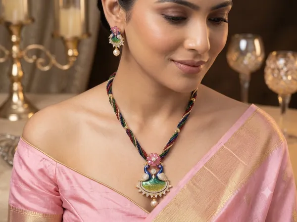 Gold-Plated_Handcrafted_Twin_Peacock_Pendant_Necklace_Set_with_Carved_Stone_&_Pearl_Drops