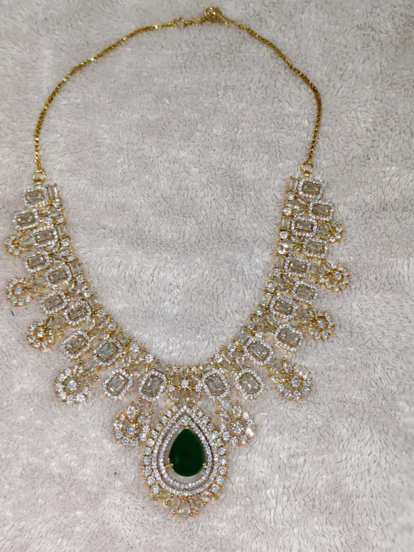 Grand_Victorian_Royal_Emerald_&_Solitaire_Baguette_Cut_Statement_Necklace_with_Matching_Drop_Earrings