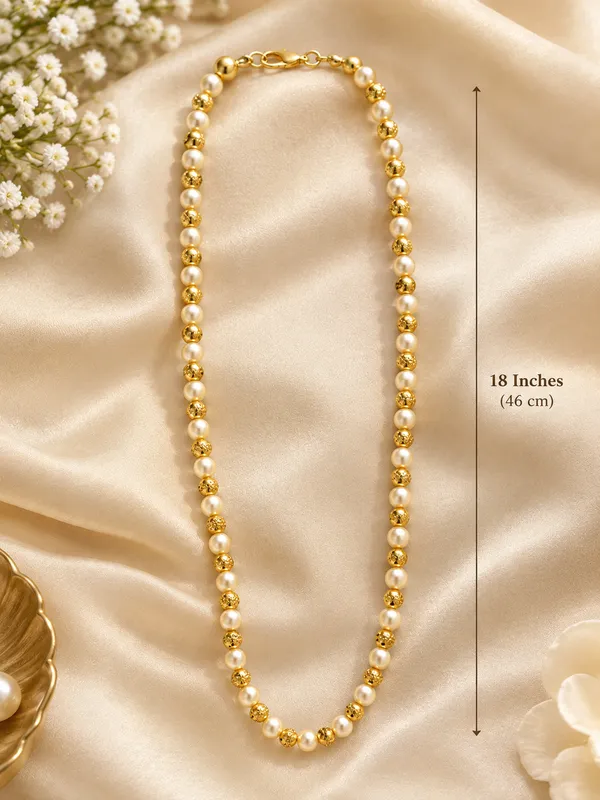 Traditional_Gold_Plated_Pearl_Mala_Necklace_|_Textured_Golden_Beaded_Single_Line_Moti_Haar_for_Women/Girls