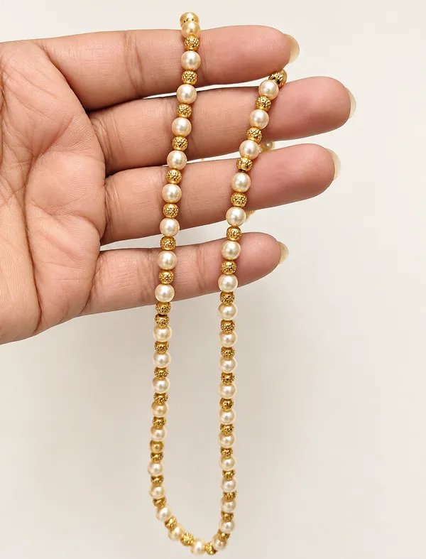 Traditional_Gold_Plated_Pearl_Mala_Necklace_|_Textured_Golden_Beaded_Single_Line_Moti_Haar_for_Women/Girls