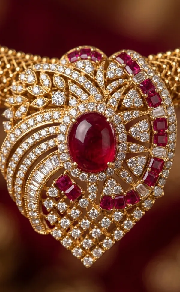 Exclusive_Ruby_Gemstone_Hasli_Pttern_AD_GJ_Polished_Necklace_with_beautiful_earings