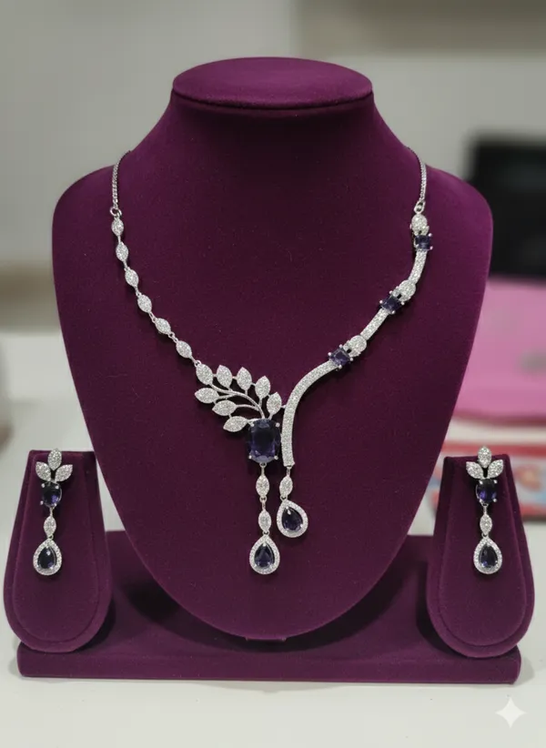 Purple_American_Diamond_Cubic_Zirconia_Necklace_With_1_Pair_Of_Earrings_For_Women