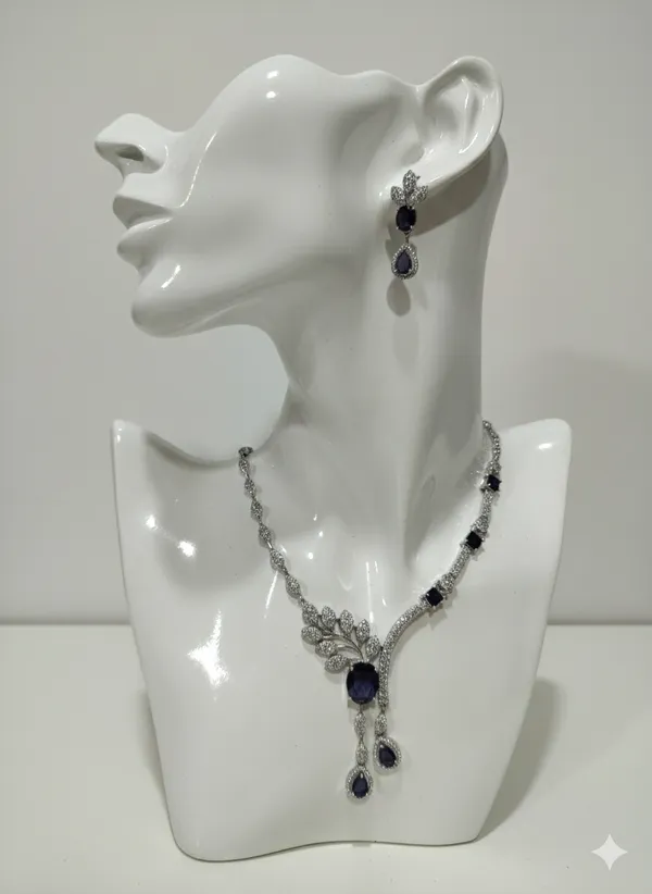 Purple_American_Diamond_Cubic_Zirconia_Necklace_With_1_Pair_Of_Earrings_For_Women