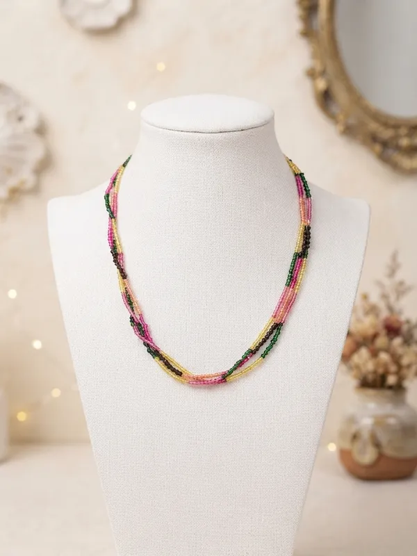 Multi-Strand_Multicolor_Micro-Faceted_Spinel_Bead_Necklace_–_Layered_Color-Blocked_Dainty_Gemstone_Mala_for_Women