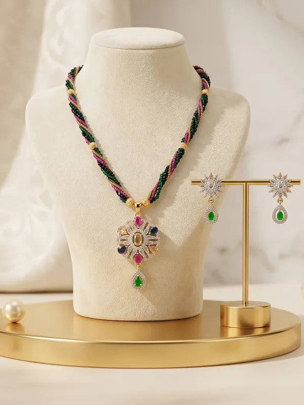 Royal_Navratna_Multi-Color_Beaded_Pendant_and_Drop_Earrings_Set