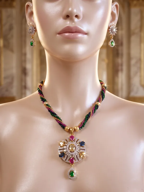 Royal_Navratna_Multi-Color_Beaded_Pendant_and_Drop_Earrings_Set