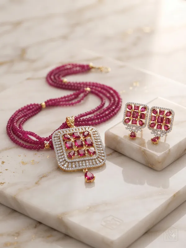 Royal_Ruby_&_Diamond_Floral_Jewelry_Set