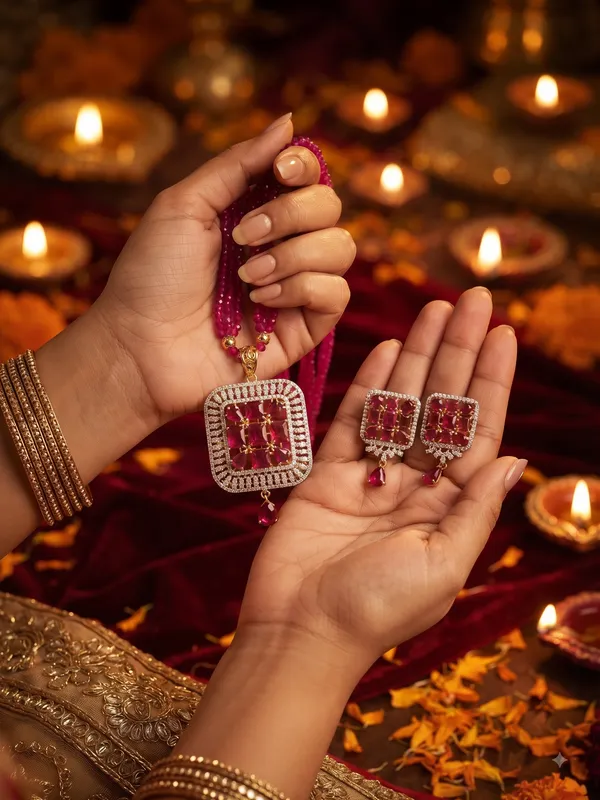 Royal_Ruby_&_Diamond_Floral_Jewelry_Set