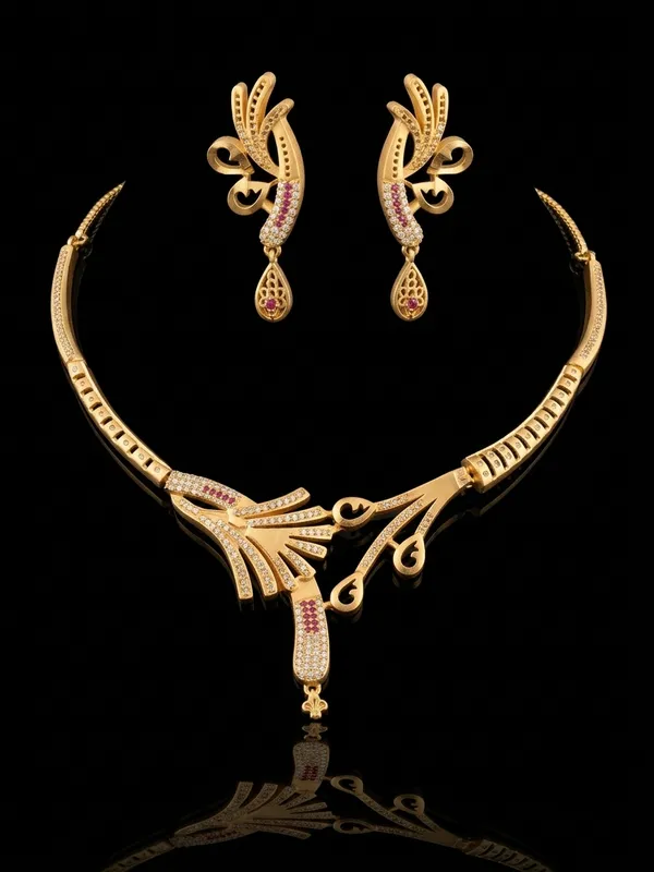 The_Zephyr_Plume_Matte_Gold_&_Ruby_Collar_Set_with_Filigree_Drops_|_MAS_JEWELLERS