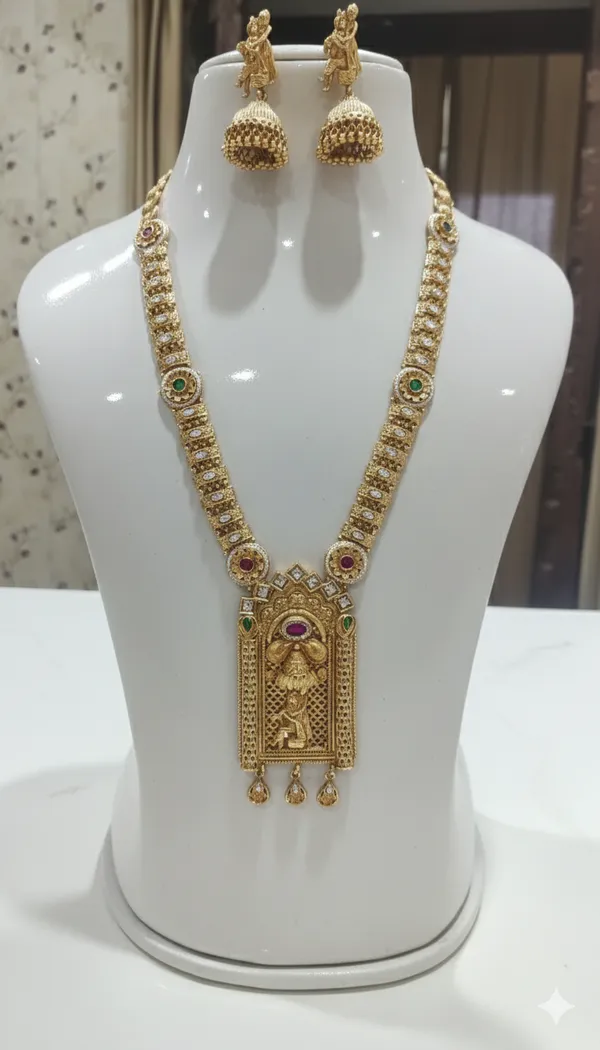 Long_Temple_Jewelry_Haram_Necklace_with_Figure_of_radha-krishna_Pendant