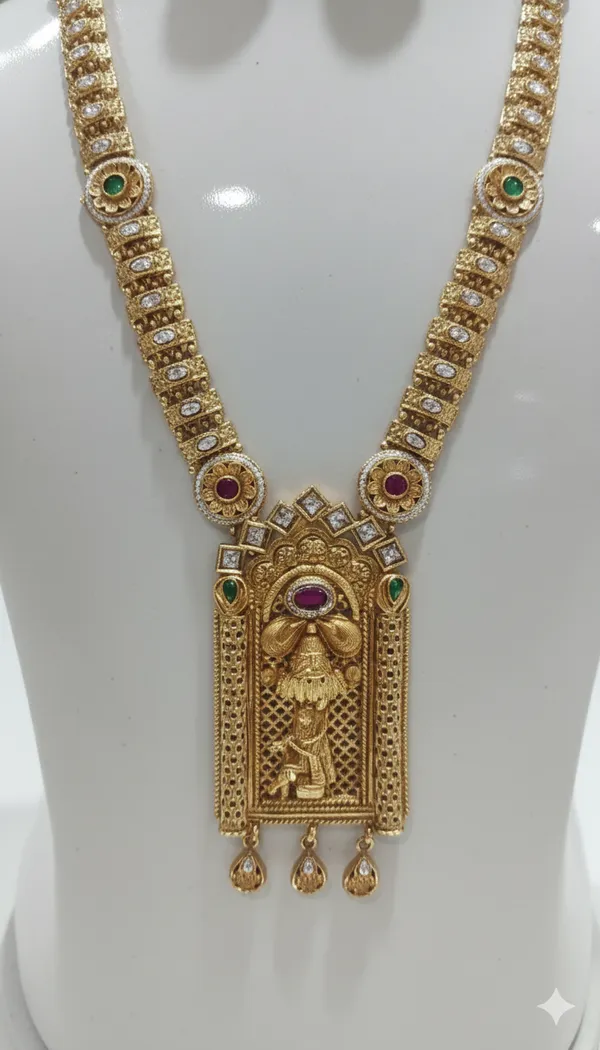 Long_Temple_Jewelry_Haram_Necklace_with_Figure_of_radha-krishna_Pendant