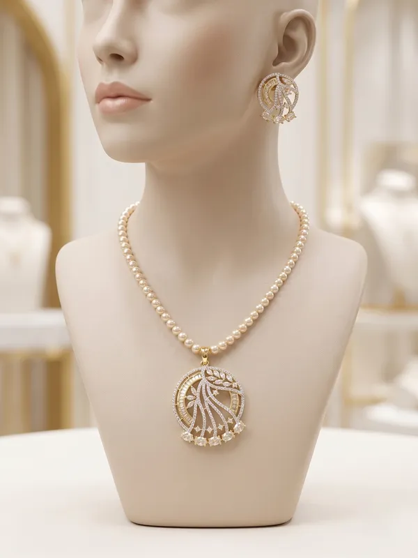 Premium_Pearl_Gold-Tone_Necklace_Set_with_Designer_Pendant_&_Matching_Earrings