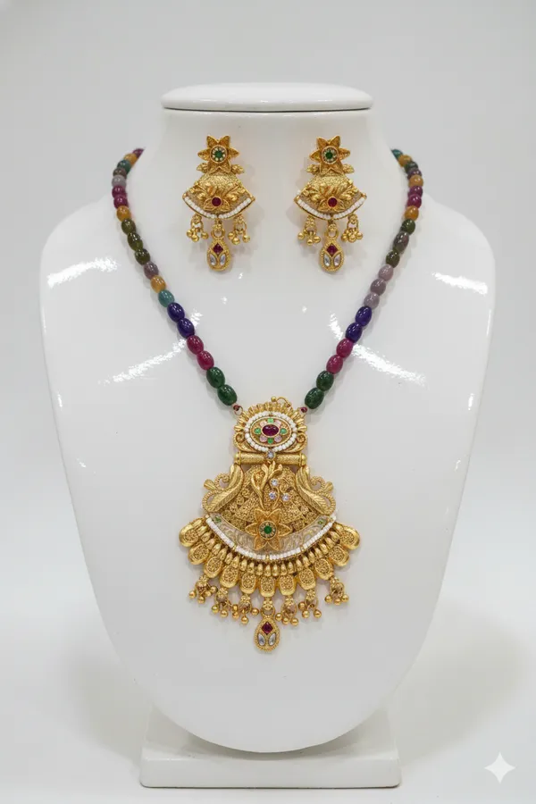 Real_Kundan_Rani_Haar_Set_with_One_pair_of_Earrings