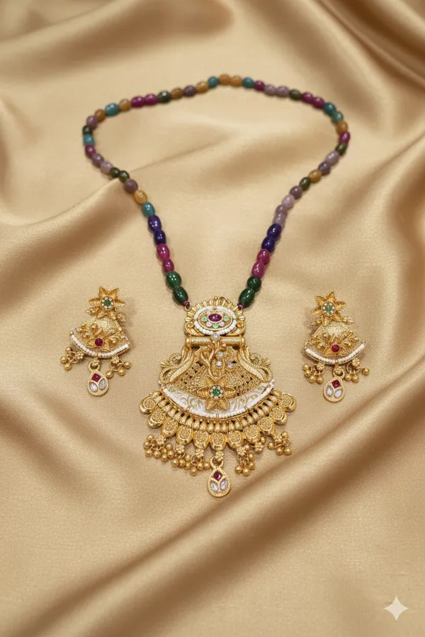 Real_Kundan_Rani_Haar_Set_with_One_pair_of_Earrings