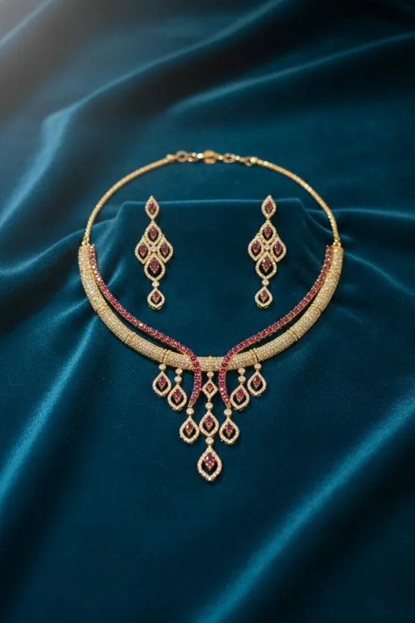 Golden_Plated_American_Diamond_Necklace_with_Earring_Set_for_Women