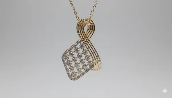 Gold_Plated_Brocket_American_Diamond_Pendant_with_Rhodium_Chain_and_Stud_Earrings